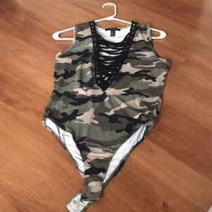 Camo tank body suit